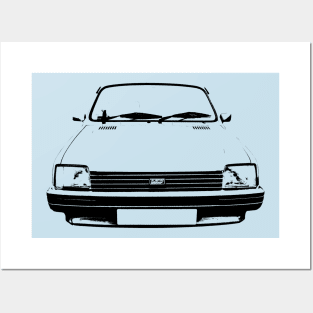 Austin Metro 1980s classic car monoblock black Posters and Art